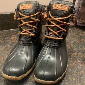 Black Sperry Boots